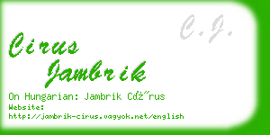 cirus jambrik business card